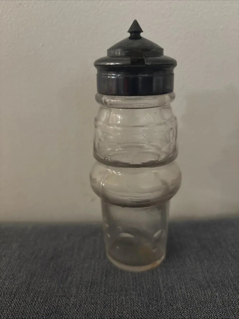 Antique Etched Glass Replacement Bottle Victorian Cruet Condiment or Castor Set
